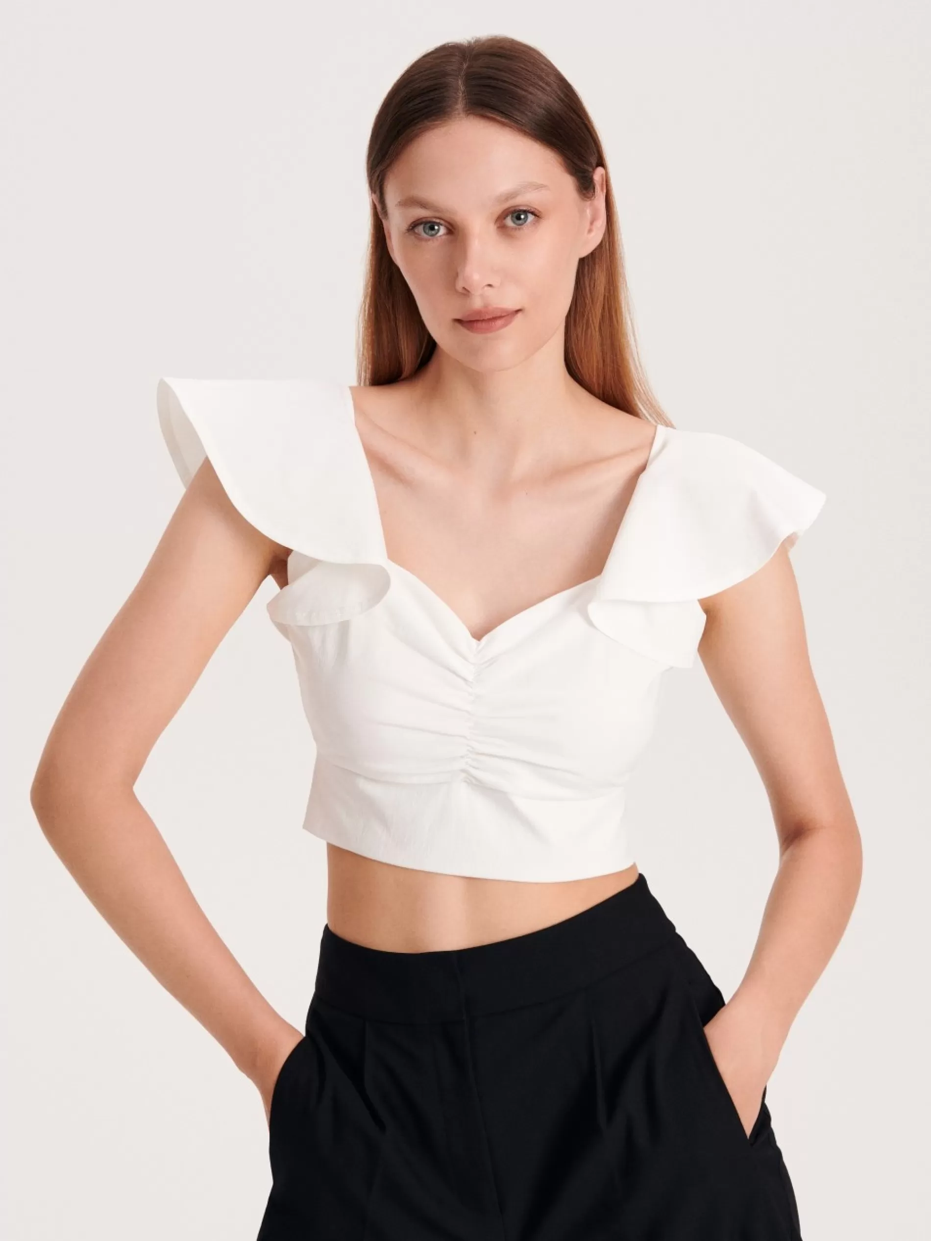 RESERVED Crop Top Z Falbanka Discount