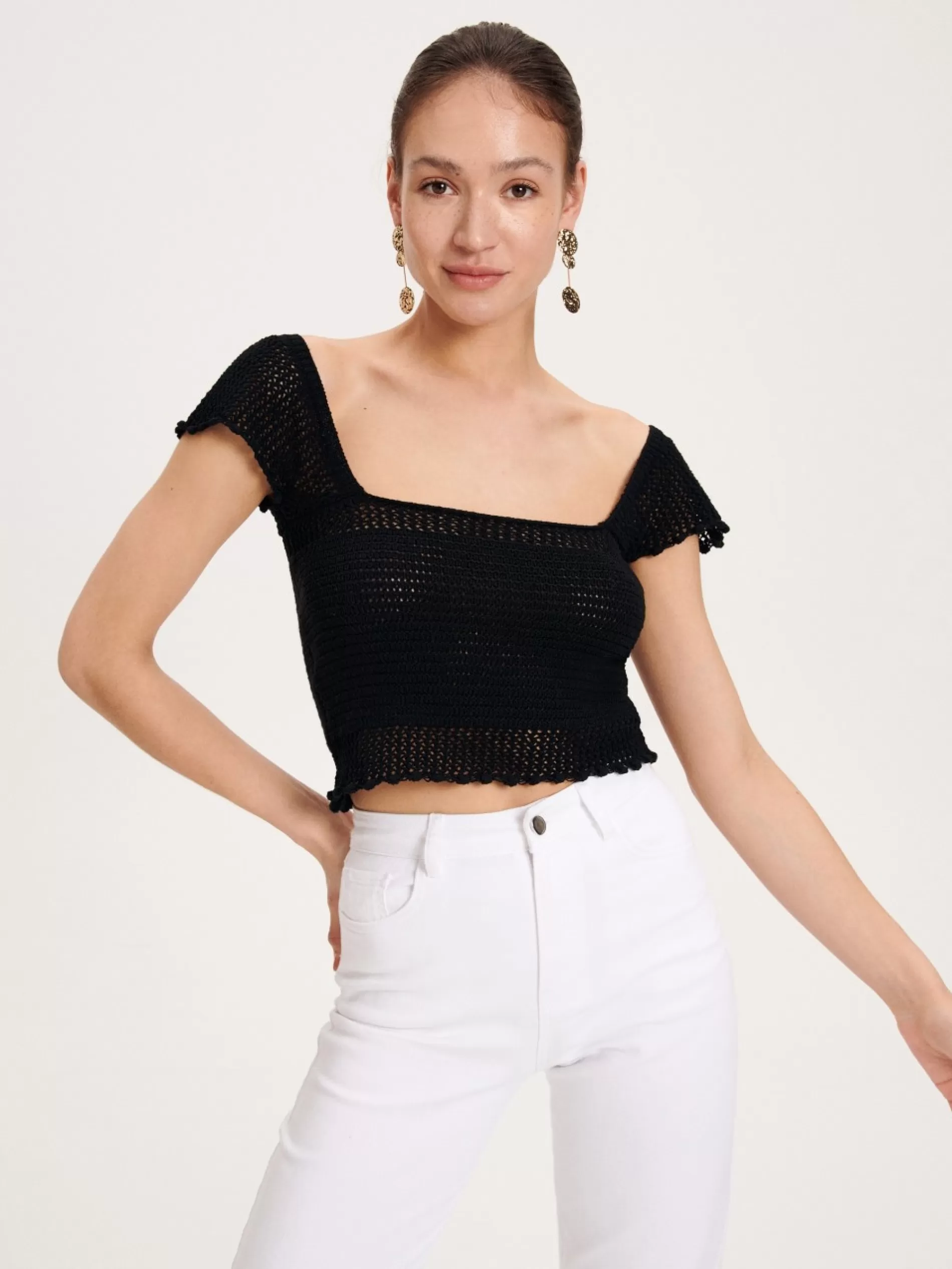 Dzianinowy Crop Top^RESERVED Cheap