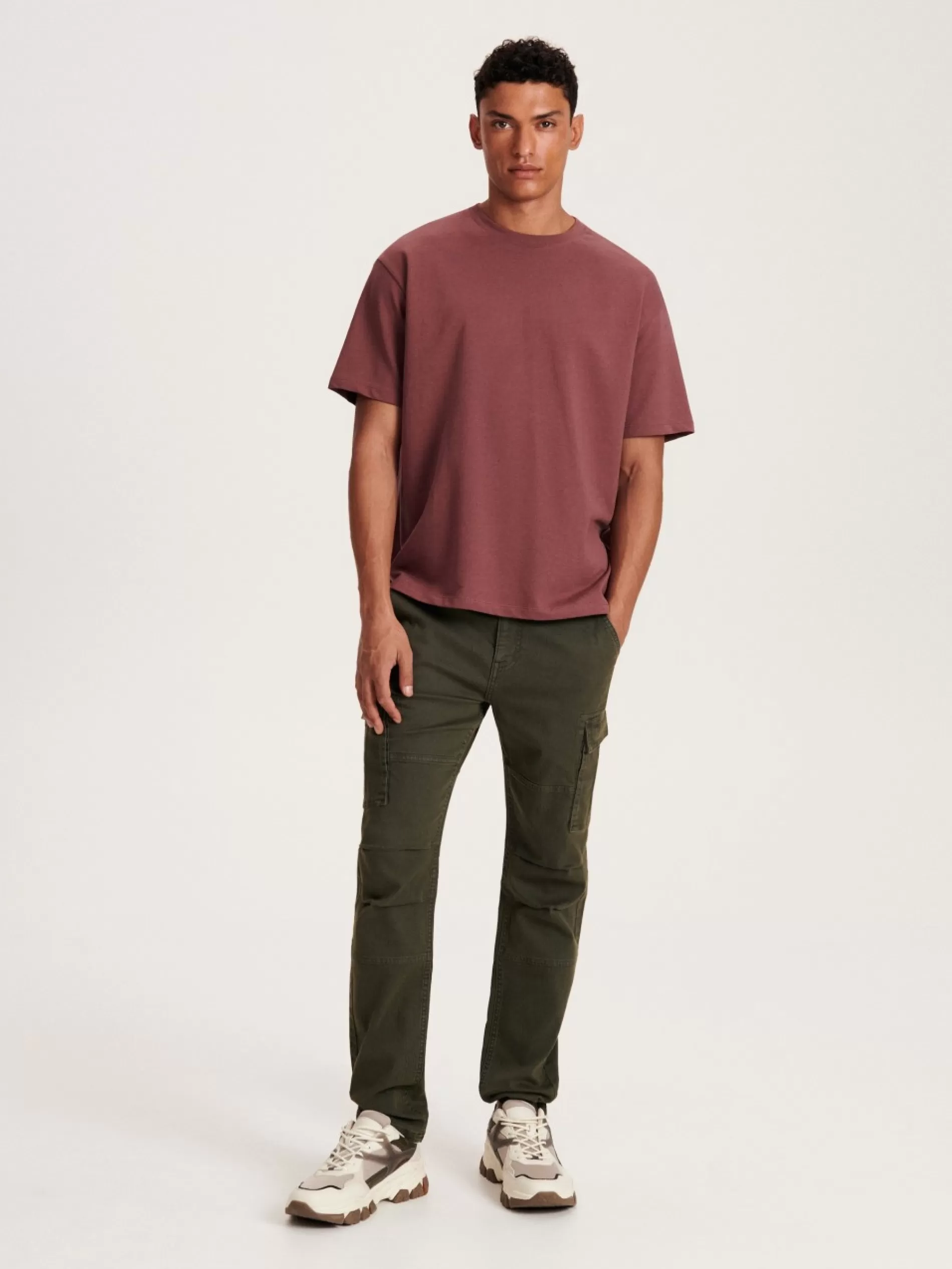 RESERVED Spodnie Cargo Slim Fit Cheap