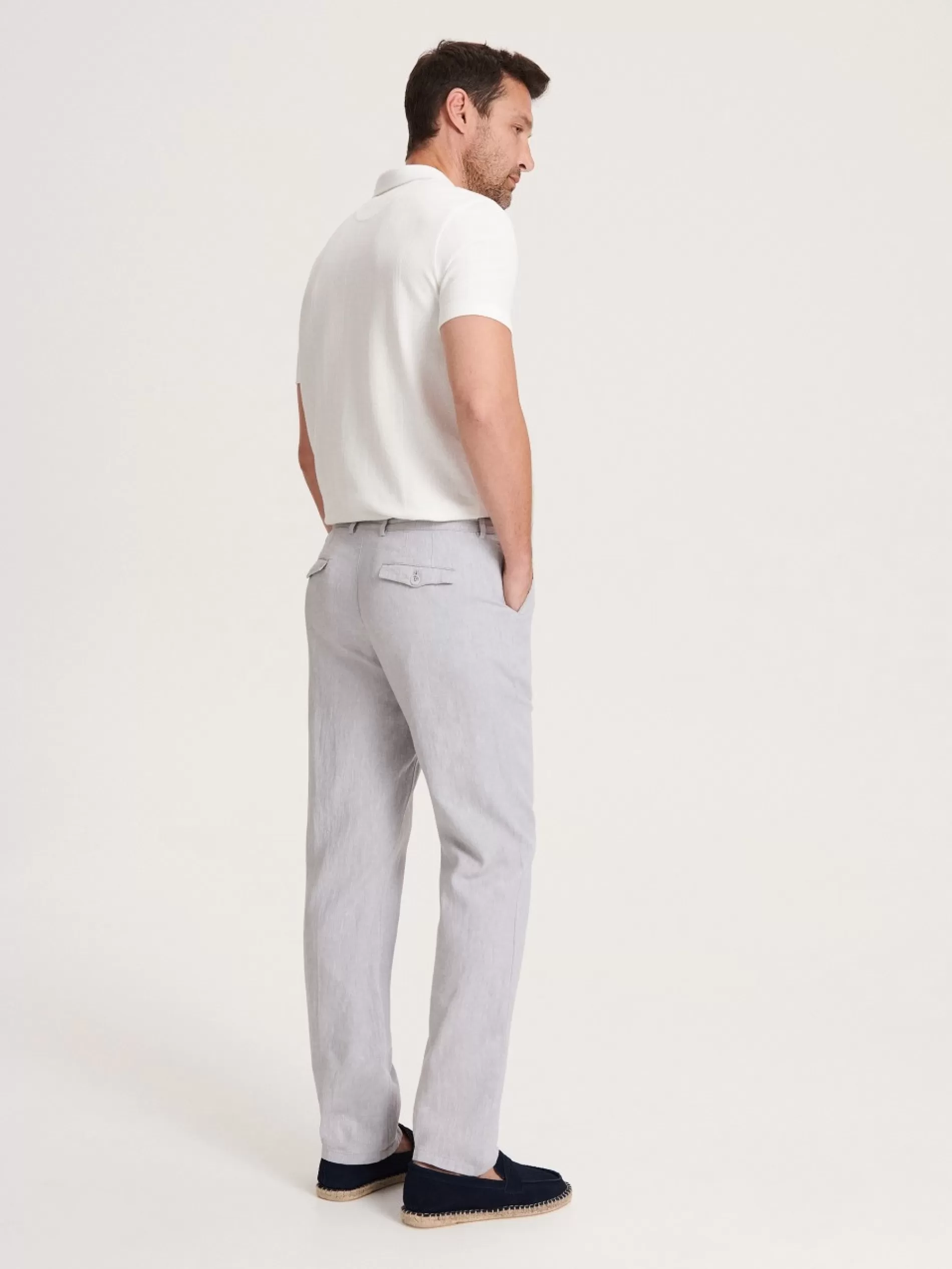 RESERVED Spodnie Chino Regular Z Lnem Flash Sale