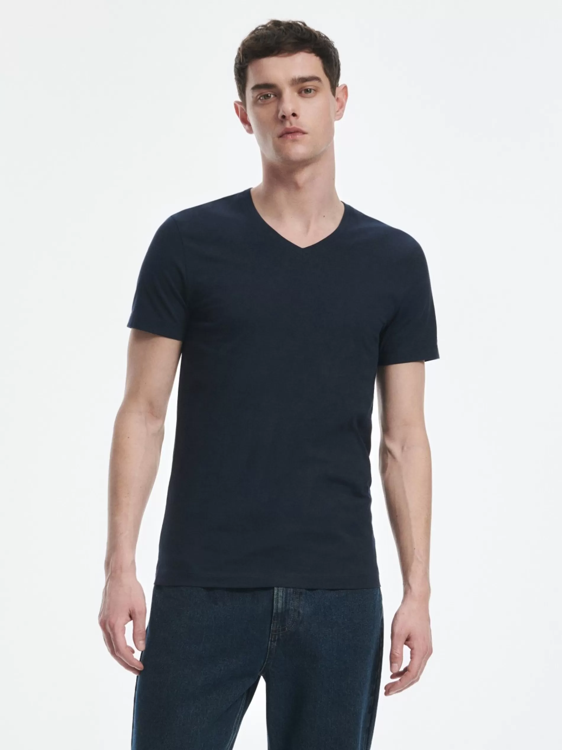 RESERVED T-Shirt Slim Z Dekoltem V Shop